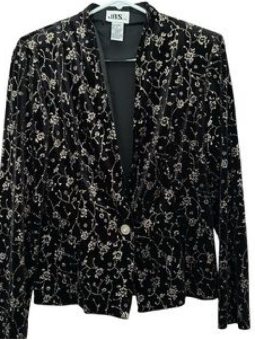 Vintage Black Velvet Embroidered Blazer